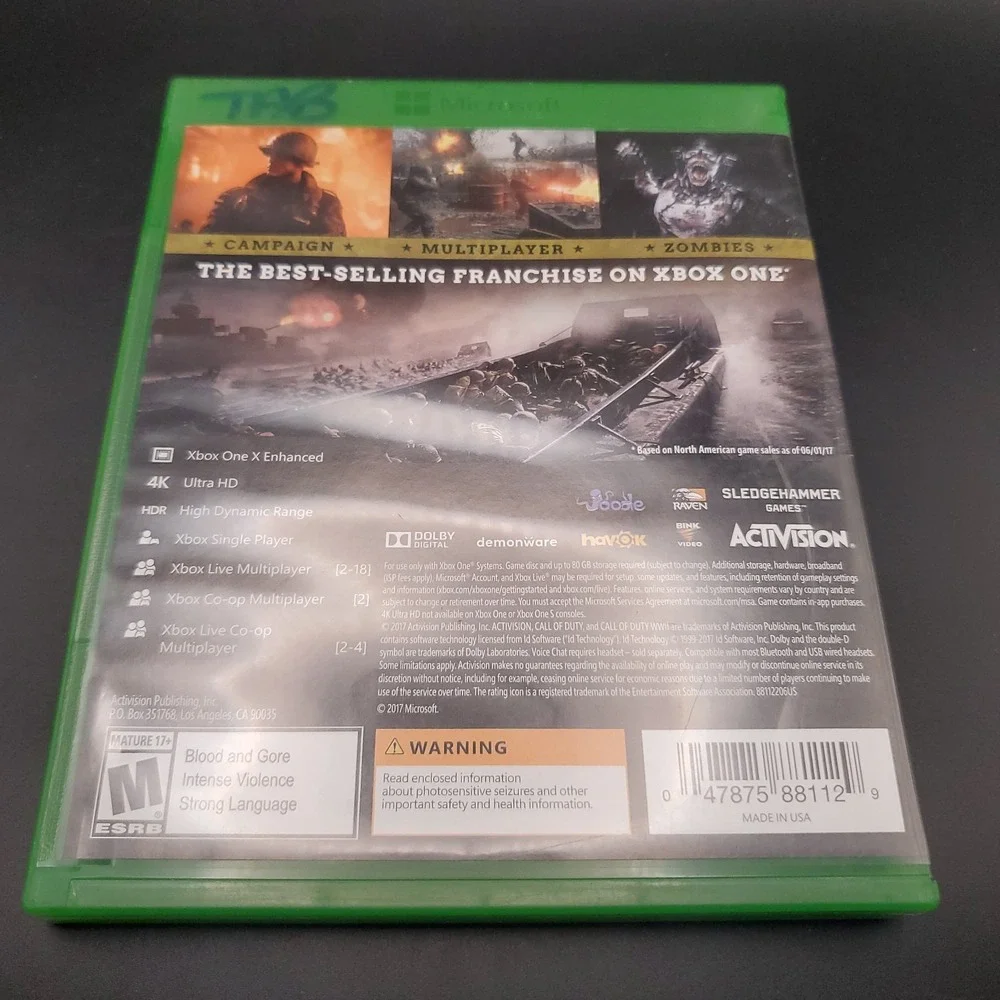 Call of Duty: WWII Microsoft Xbox One 2017 Preowned Complete w/ Insert